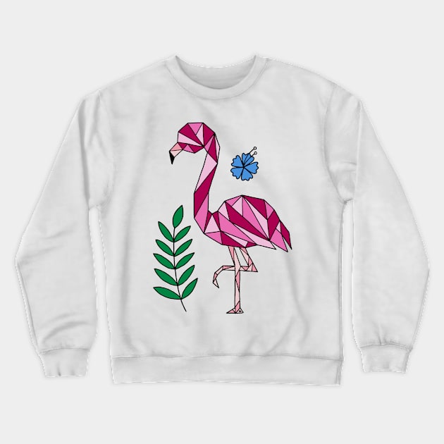 Geometric Flamingo Crewneck Sweatshirt by HLeslie Design